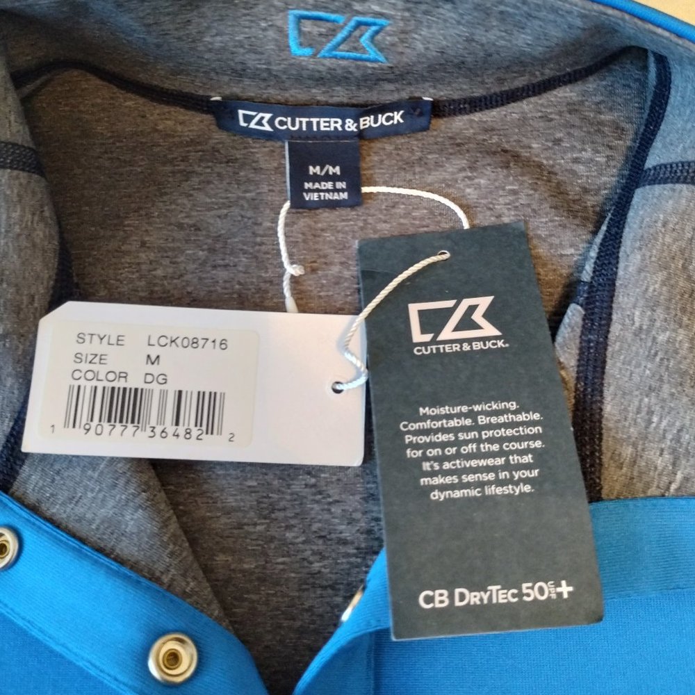 Cutter & Buck Evergreen Reversible Pullover Blue/Grey NWT - Picture 3 of 16